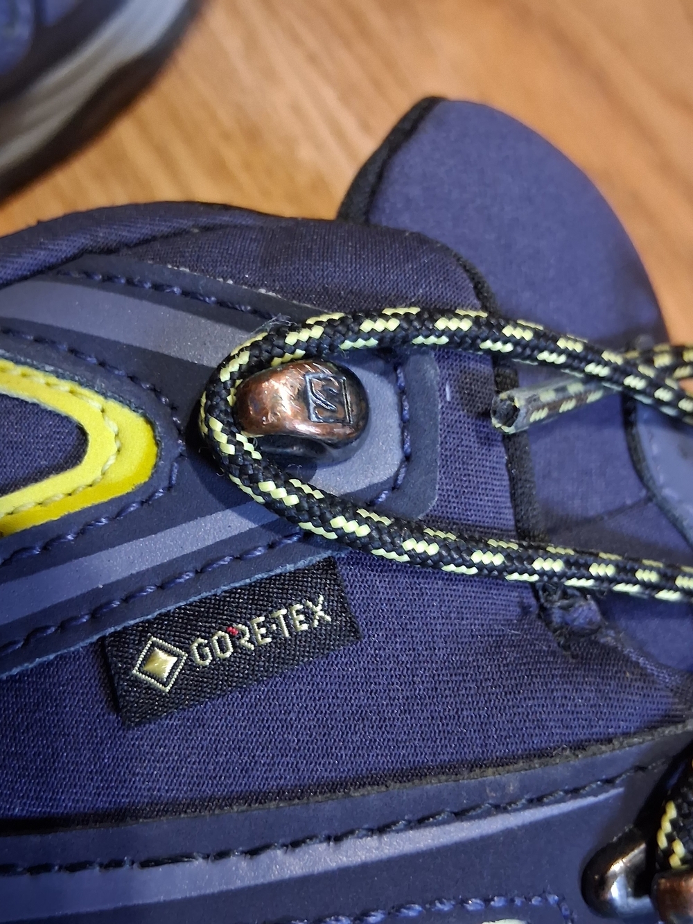 Salomon Men's Purple-Blue Hiking Boots with Yellow Accents - Picture 9 of 9